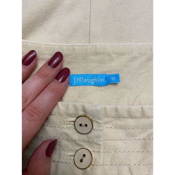 J. McLaughlin NWOT Cotton Mini Skirt Womens Size‎ 10 Cream Preppy Fall - Picture 2 of 9